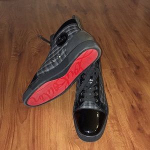 christian louboutin mens black high tops
